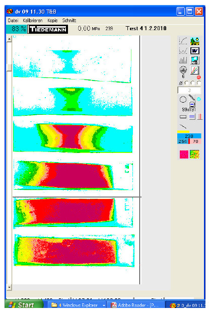 Verfärbungsmuster für die übereinander gelegten Folientypen (Klick vergrößern)